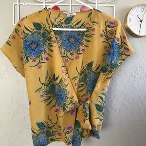Madewell silk wrap top